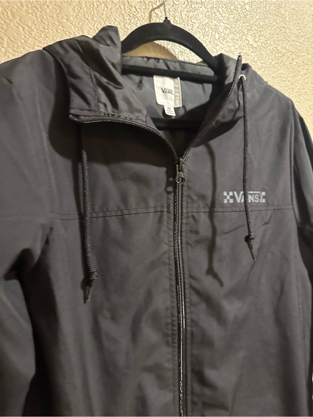 Vans Black Hooded Bomber Jacket with Checker Logo - Picture 4 of 7